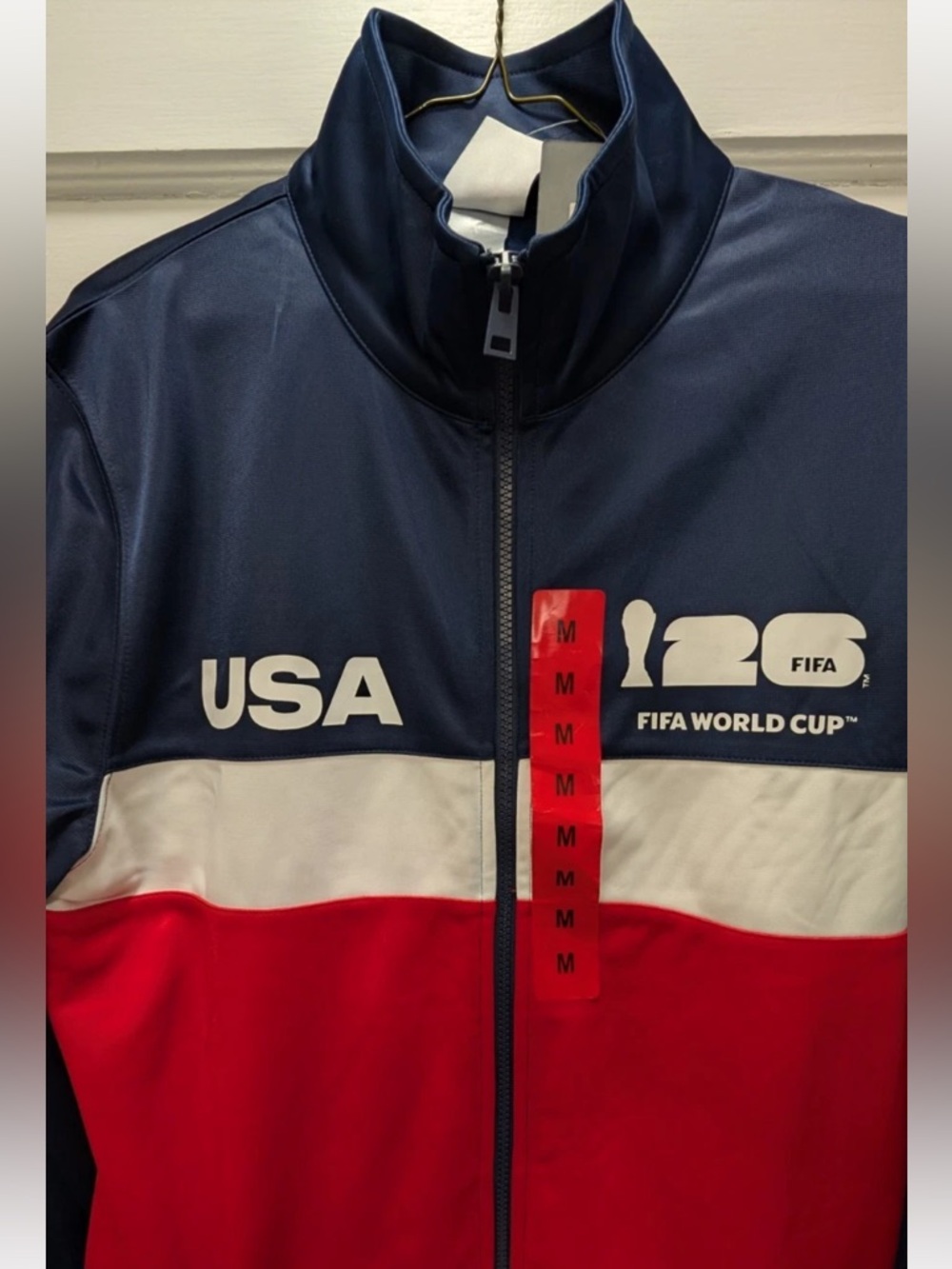 USA FIFA World Cup Men's Zip-Up Track Jacket - Navy/White/Red - Picture 3 of 6